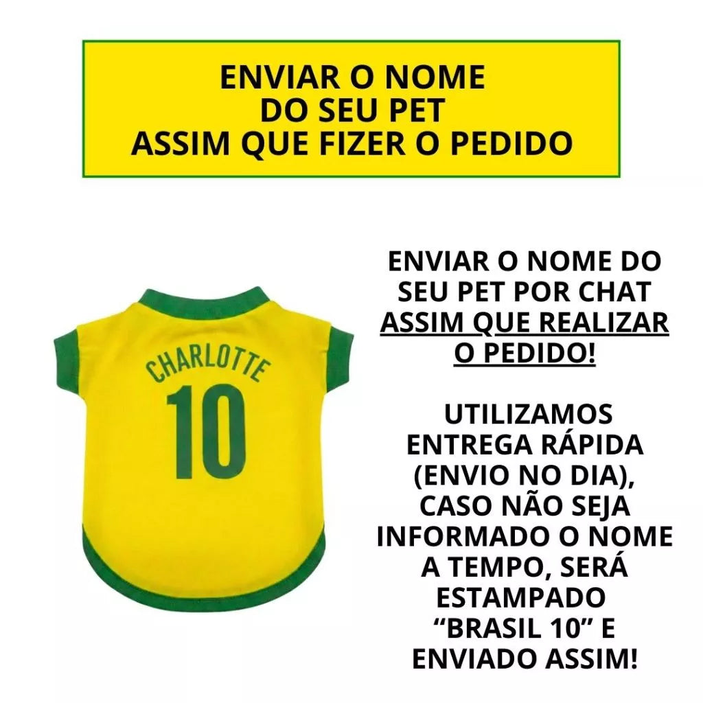 Roupinha Para Pet Brasil Copa Do Mundo Cachorro