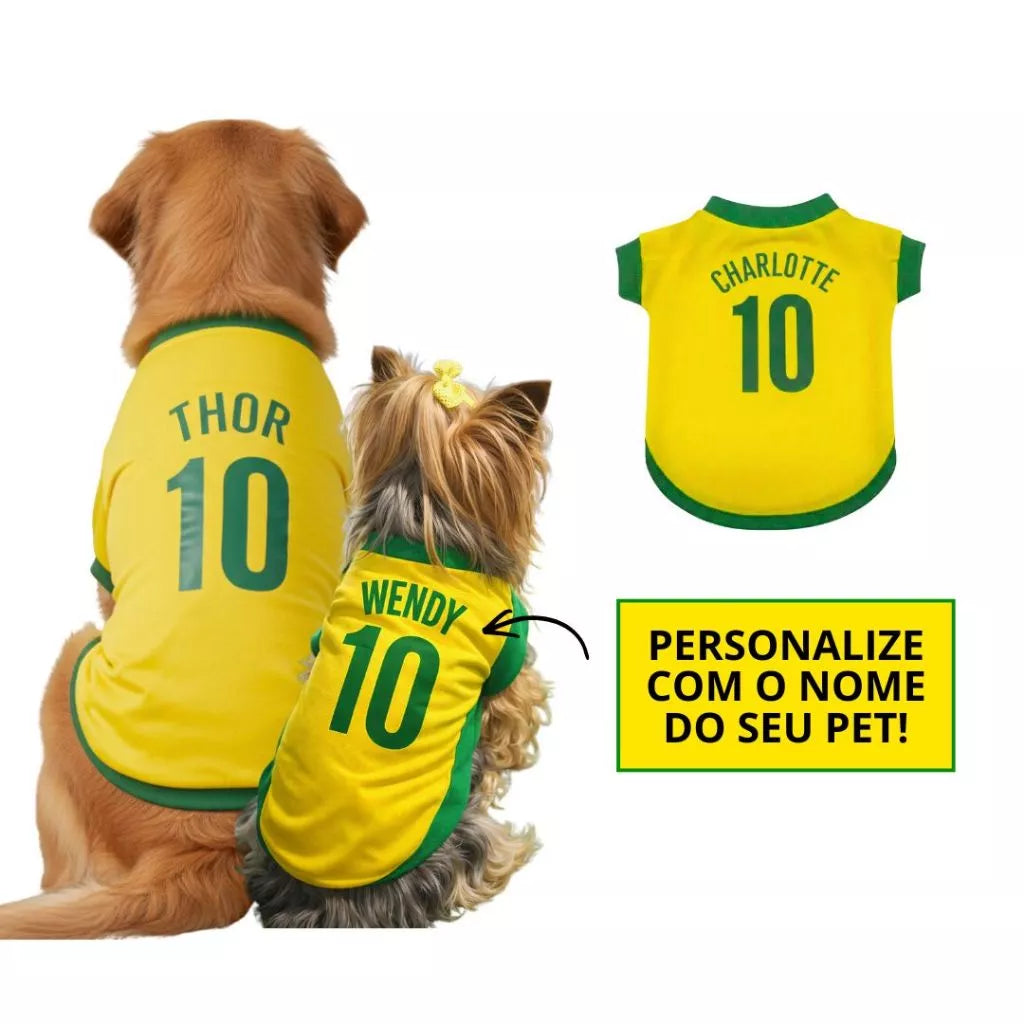 Roupinha Para Pet Brasil Copa Do Mundo Cachorro